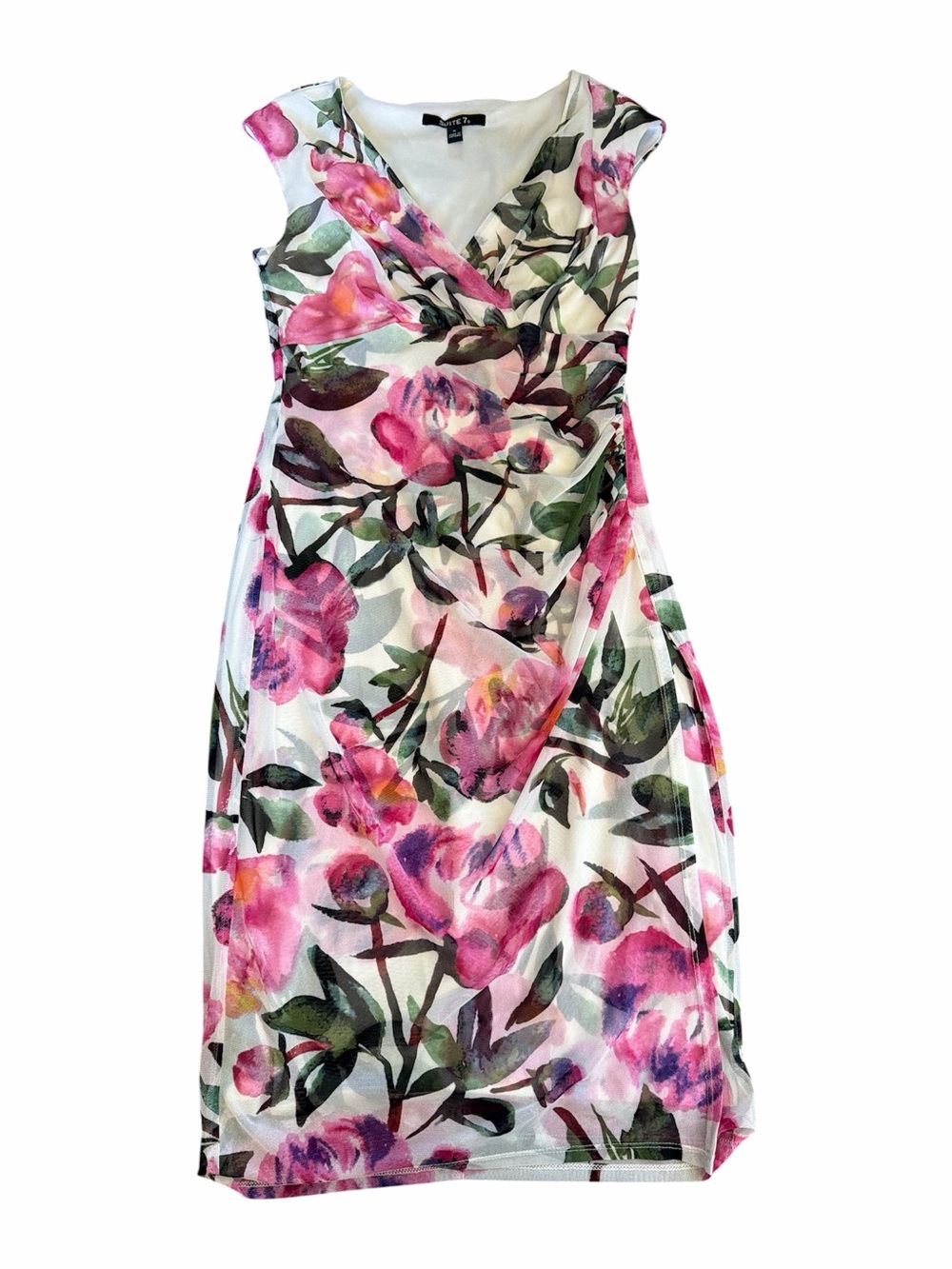 Floral Pink Form fitting Y2K Women's Garden Dress 6 Medium